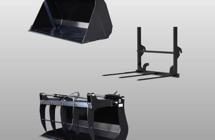 agri line light material bucket bale fork grab bucket